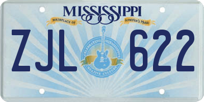 MS license plate ZJL622
