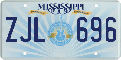 MS license plate ZJL696