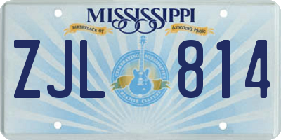 MS license plate ZJL814