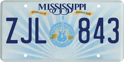 MS license plate ZJL843