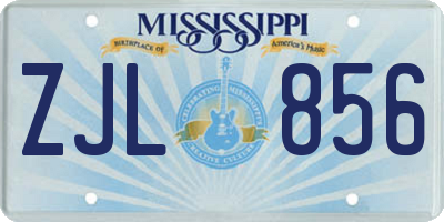 MS license plate ZJL856