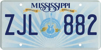 MS license plate ZJL882