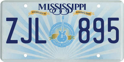 MS license plate ZJL895