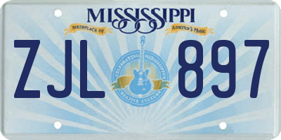 MS license plate ZJL897