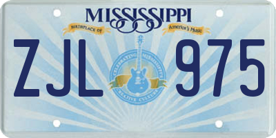 MS license plate ZJL975