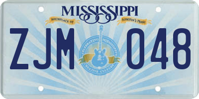 MS license plate ZJM048