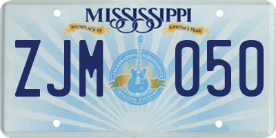 MS license plate ZJM050