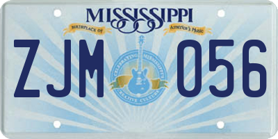 MS license plate ZJM056