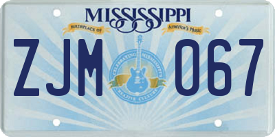 MS license plate ZJM067