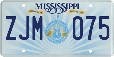 MS license plate ZJM075