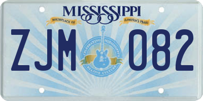 MS license plate ZJM082