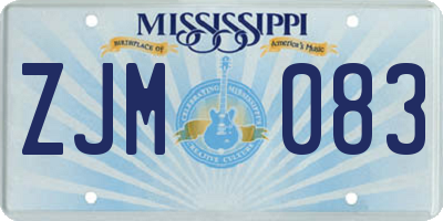 MS license plate ZJM083