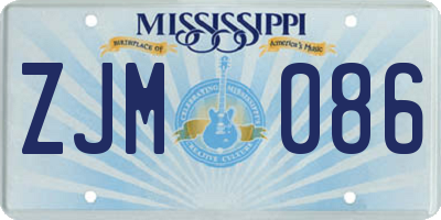 MS license plate ZJM086