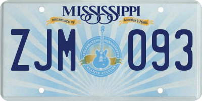 MS license plate ZJM093