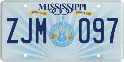 MS license plate ZJM097