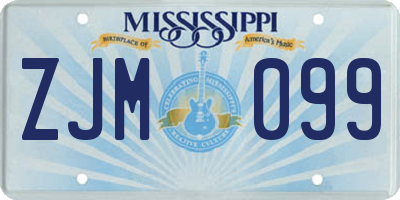 MS license plate ZJM099