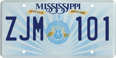 MS license plate ZJM101