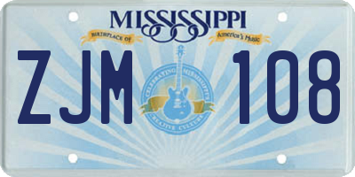 MS license plate ZJM108