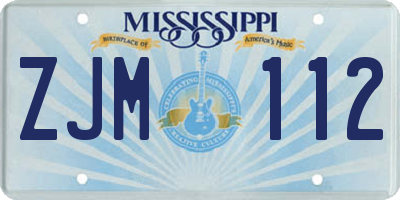 MS license plate ZJM112