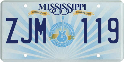 MS license plate ZJM119