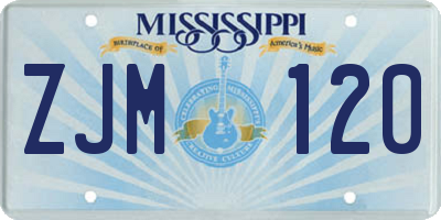 MS license plate ZJM120