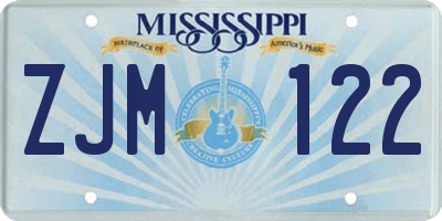 MS license plate ZJM122