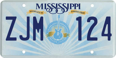 MS license plate ZJM124