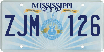 MS license plate ZJM126