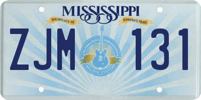 MS license plate ZJM131