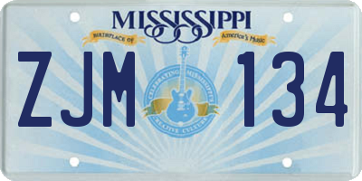 MS license plate ZJM134