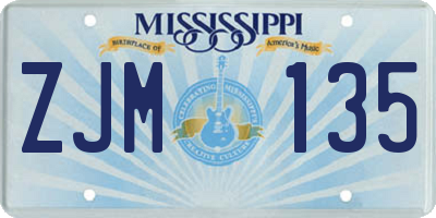 MS license plate ZJM135