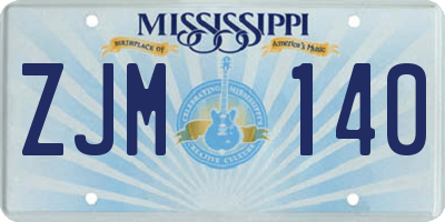 MS license plate ZJM140