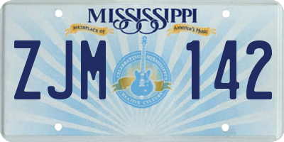 MS license plate ZJM142