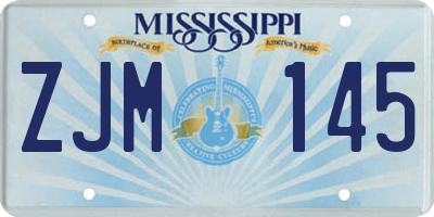 MS license plate ZJM145