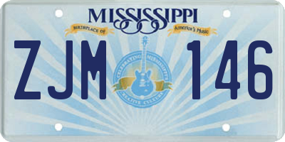 MS license plate ZJM146