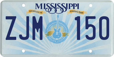 MS license plate ZJM150