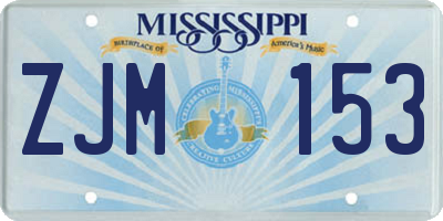 MS license plate ZJM153