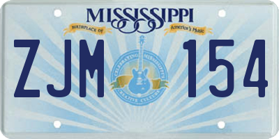 MS license plate ZJM154