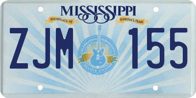 MS license plate ZJM155