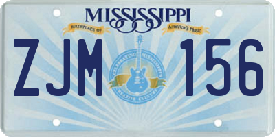 MS license plate ZJM156