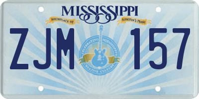 MS license plate ZJM157