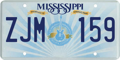 MS license plate ZJM159