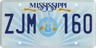 MS license plate ZJM160