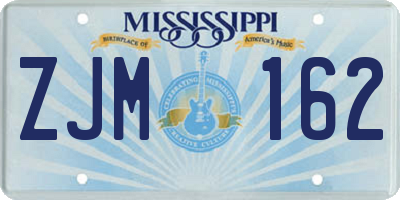 MS license plate ZJM162