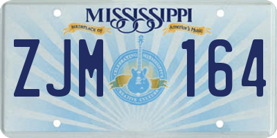 MS license plate ZJM164