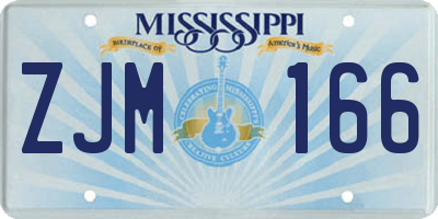 MS license plate ZJM166