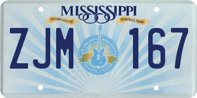 MS license plate ZJM167