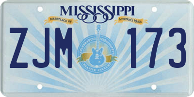 MS license plate ZJM173