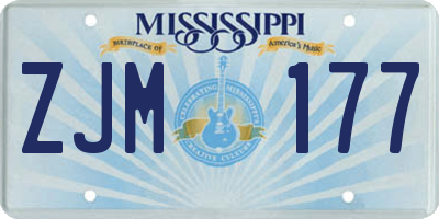 MS license plate ZJM177