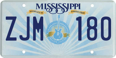 MS license plate ZJM180
